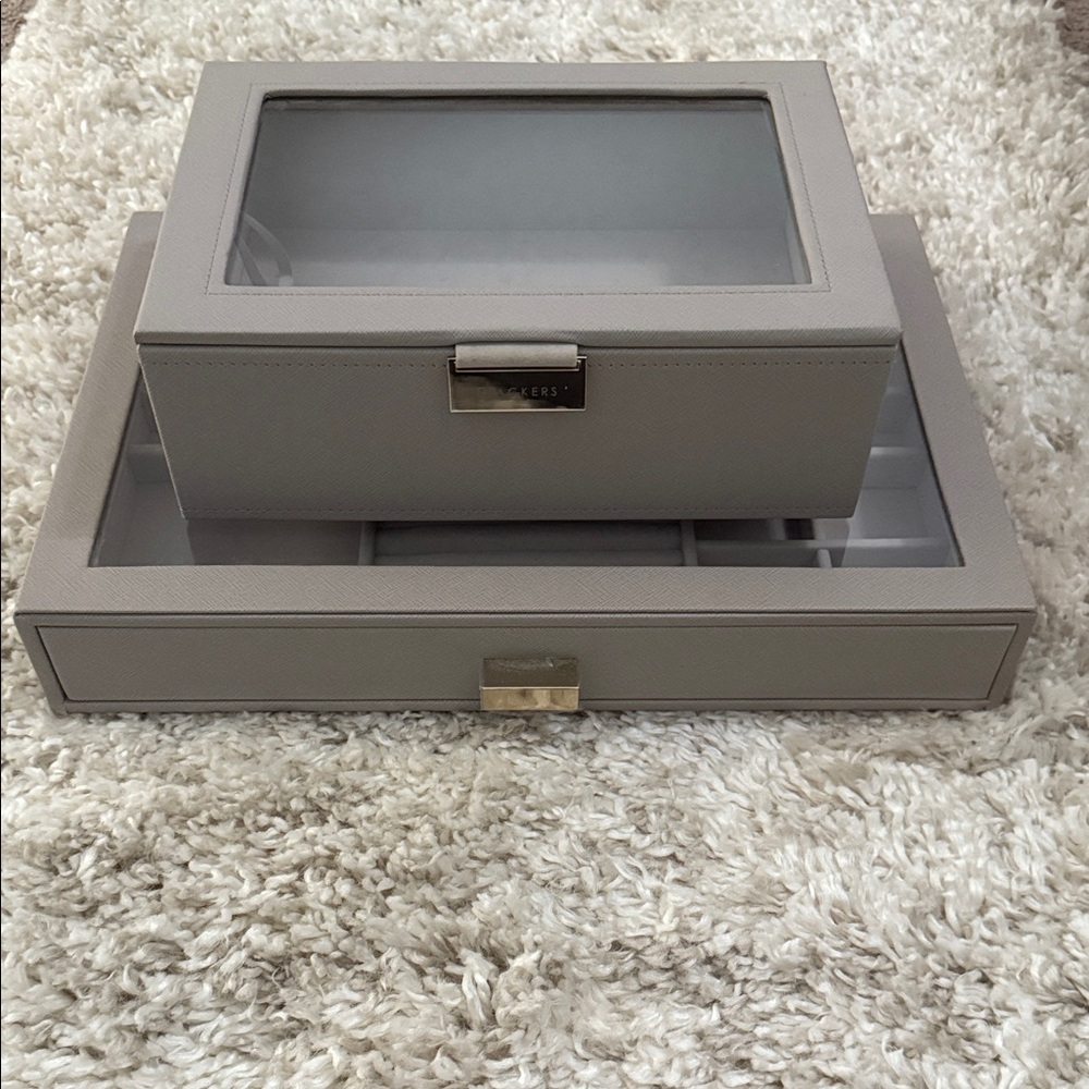 Gray Stackable Jewelry/ Sunglass Box